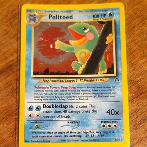Pokemon Politoed Card - Blue, Yellow, and Green